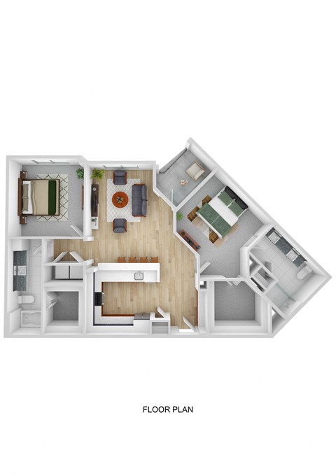 a floor plan of a house with a bedroom and a living room